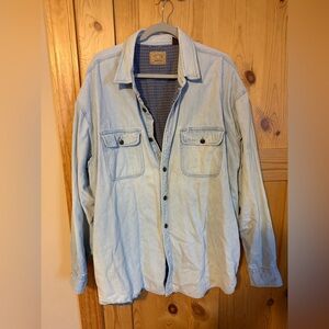 Light Blue Denim Jacket Distressed Size XXLT
